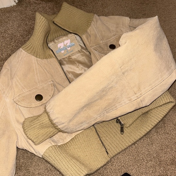 Y2K seventy 77 mint condition cropped leather coat - Picture 2 of 5